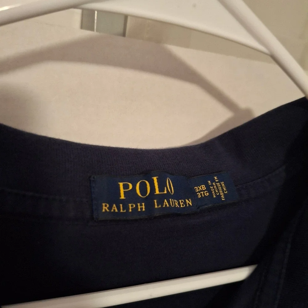 Polo Ralph Lauren‎ Mens Navy Blue Short Sleeve Polo Shirt Size 3XB Big & Tall